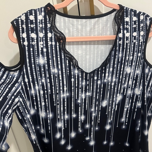 Black and White Starry Pattern Dress - Picture 1 of 5